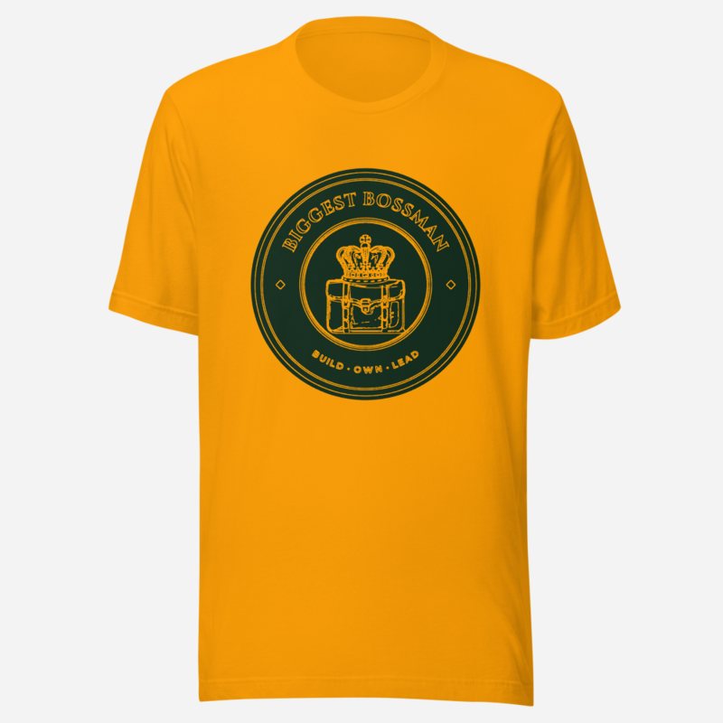 Biggest Bossman Crown Crest Tee in Gold