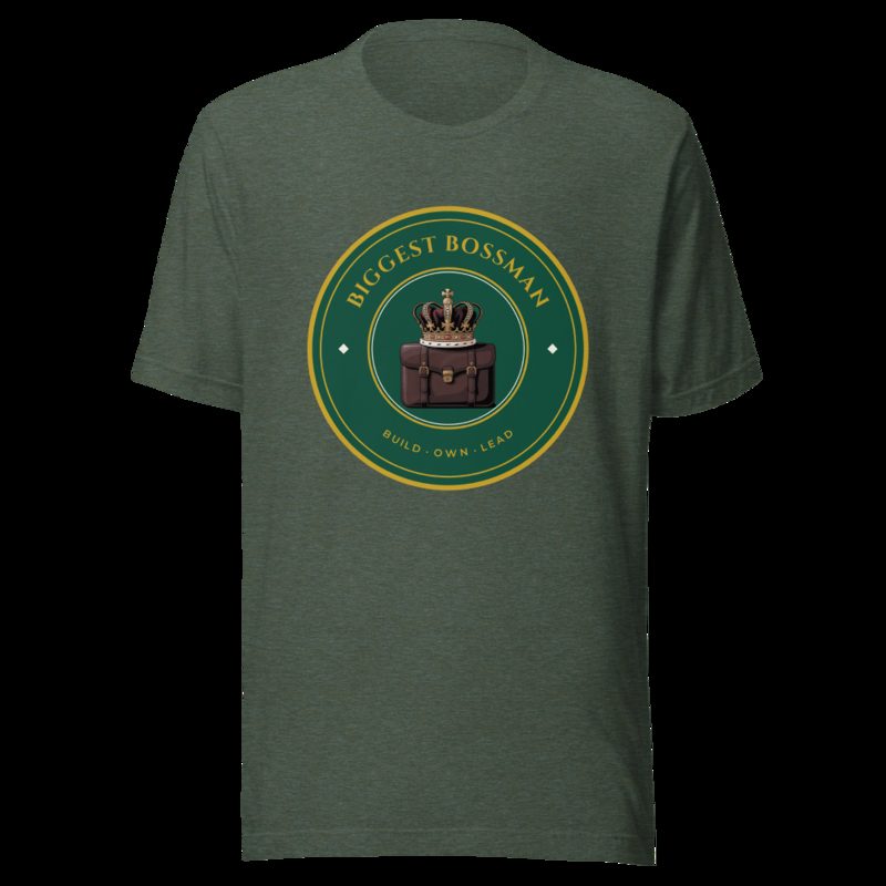 Biggest Bossman Crown Crest Tee Heather Forest