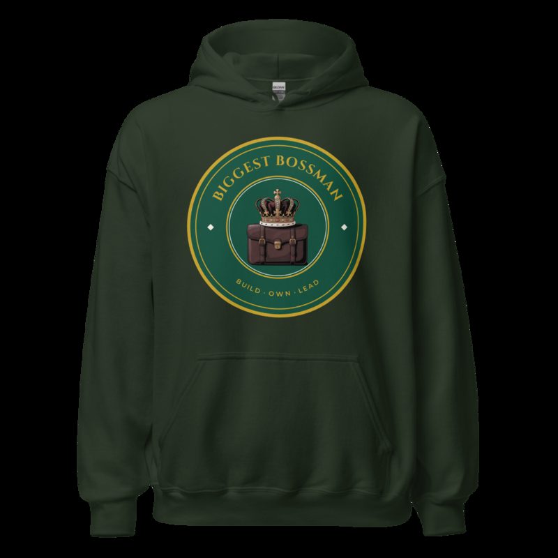 Biggest Bossman Crown Crest Hoodie Forest Green