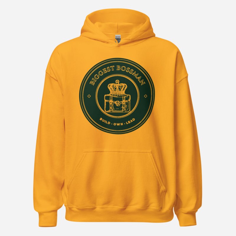 Biggest Bossman Crown Crest Hoodie in Gold