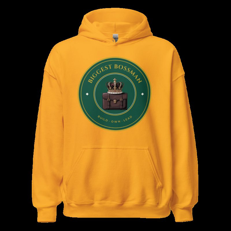Biggest Bossman Crown Crest Hoodie Gold