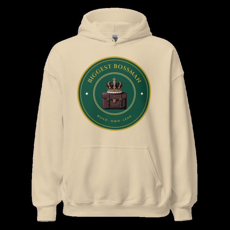 Biggest Bossman Crown Crest Hoodie Sand