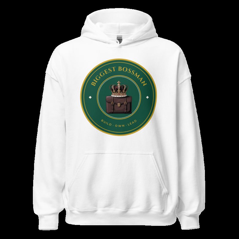Biggest Bossman Crown Crest Hoodie White