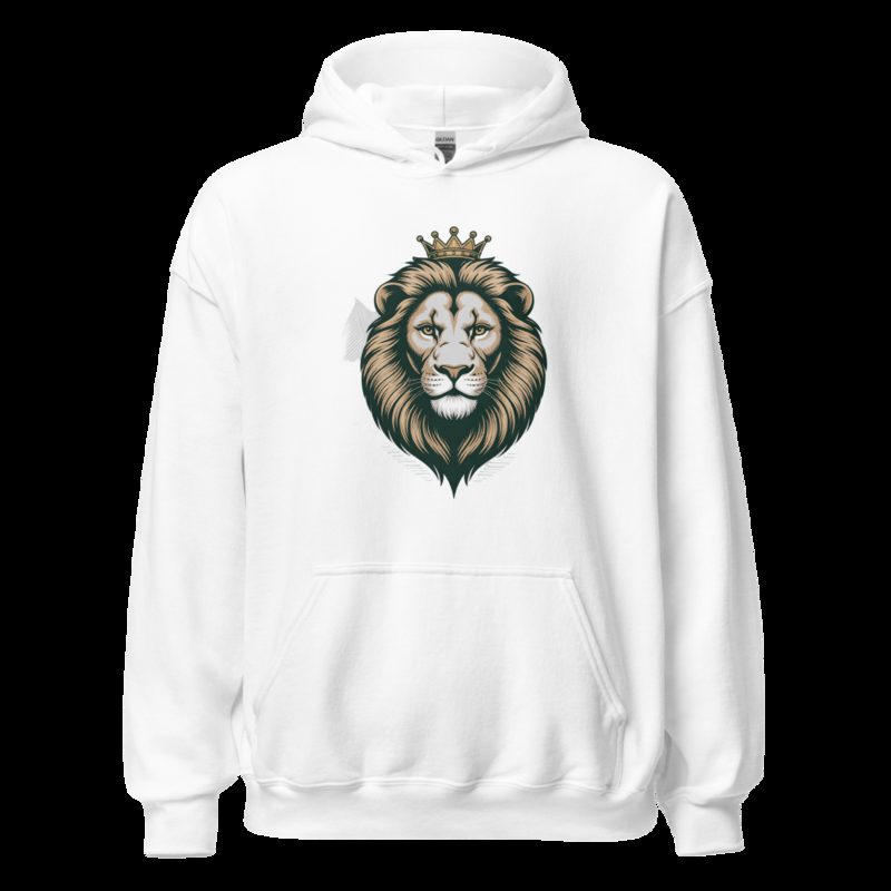 Biggest Bossman Crowned Lion Hoodie White