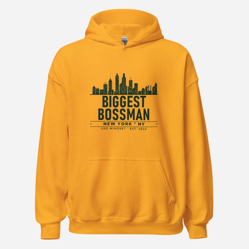 Biggest Bossman New York Badge Hoodie in Gold