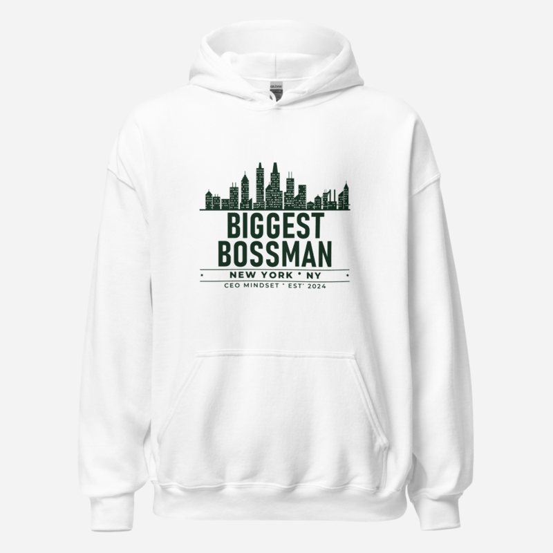 Biggest Bossman New York Badge Hoodie in White