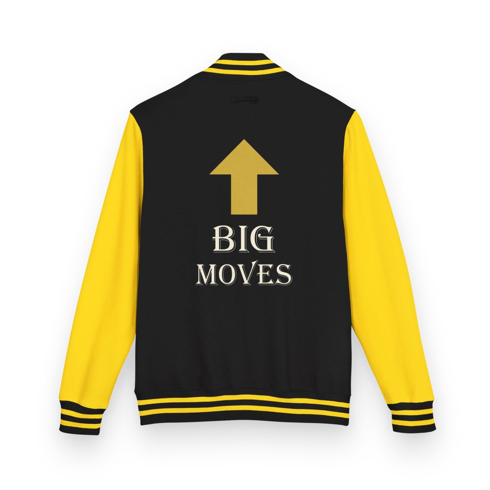 Biggest Bossman Big Moves Varsity Jacket Jet Black/Sun Yellow