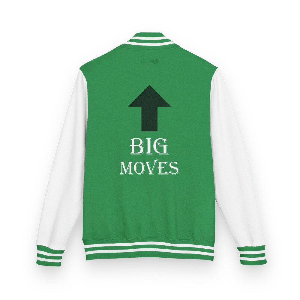 Biggest Bossman Big Moves Varsity Jacket in Kelly Green/Arctic White