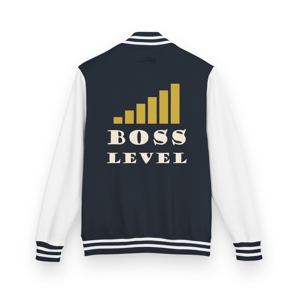 Biggest Bossman Boss Level Varsity Jacket Oxford Navy/Arctic White
