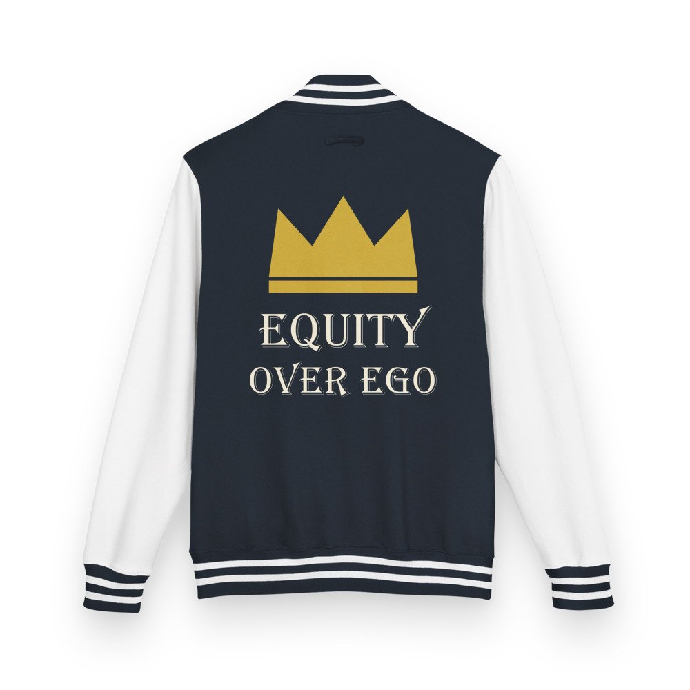 Biggest Bossman Equity Over Ego Varsity Jacket Oxford Navy/Arctic White