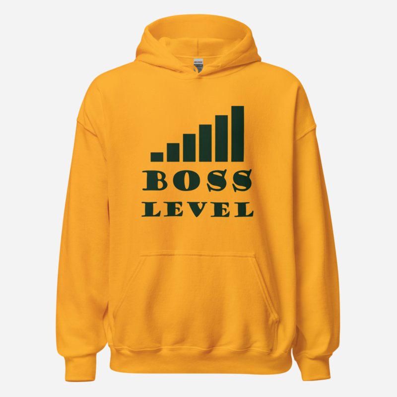 Biggest Bossman Boss Level Hoodie Gold