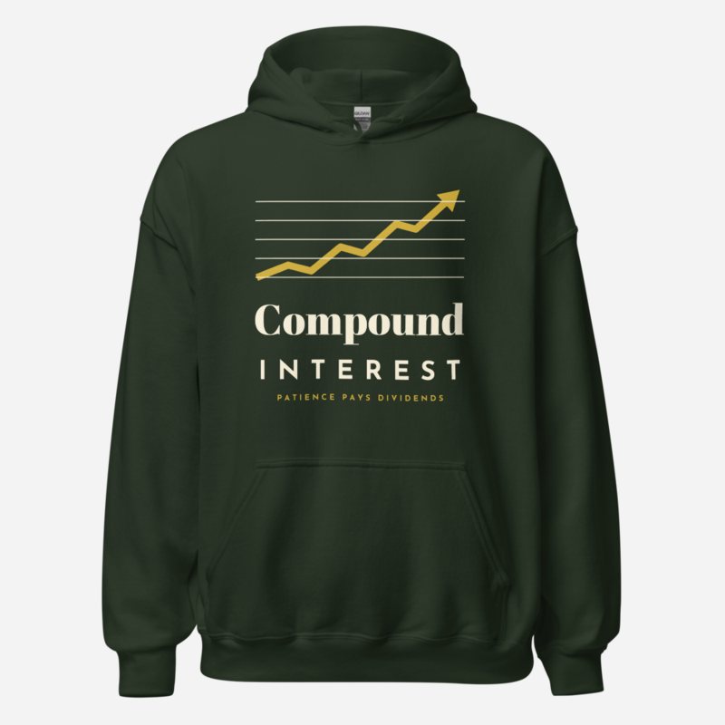 Biggest Bossman Compound Interest Hoodie Forest Green