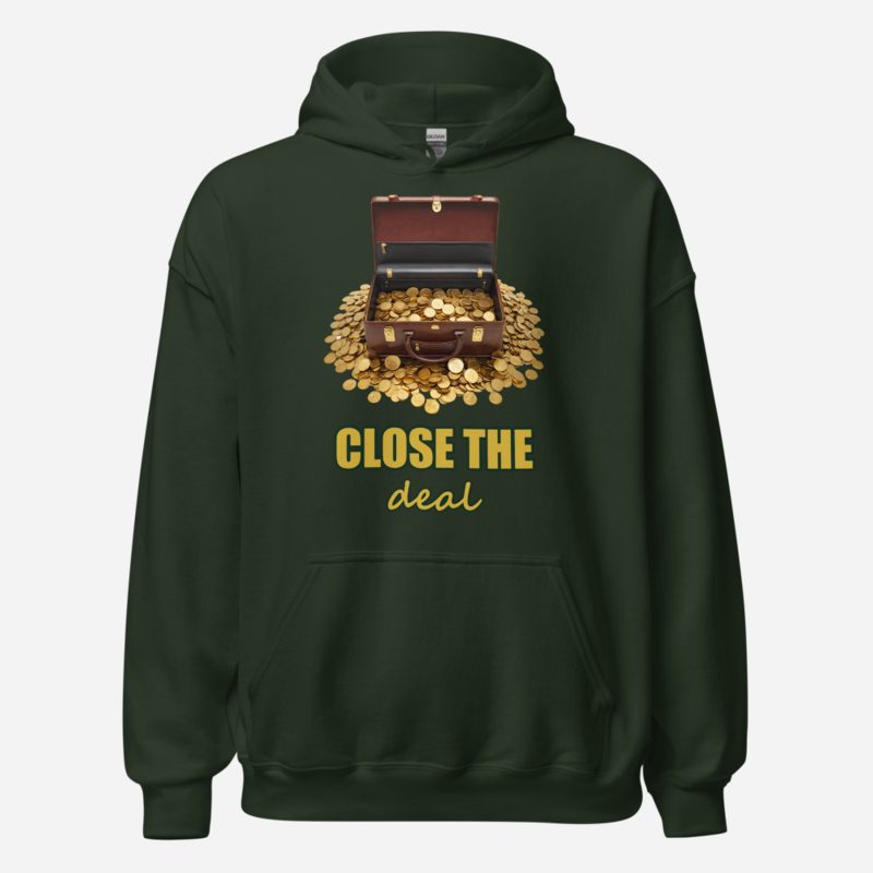 Biggest Bossman Close The Deal Briefcase Hoodie in Forest Green