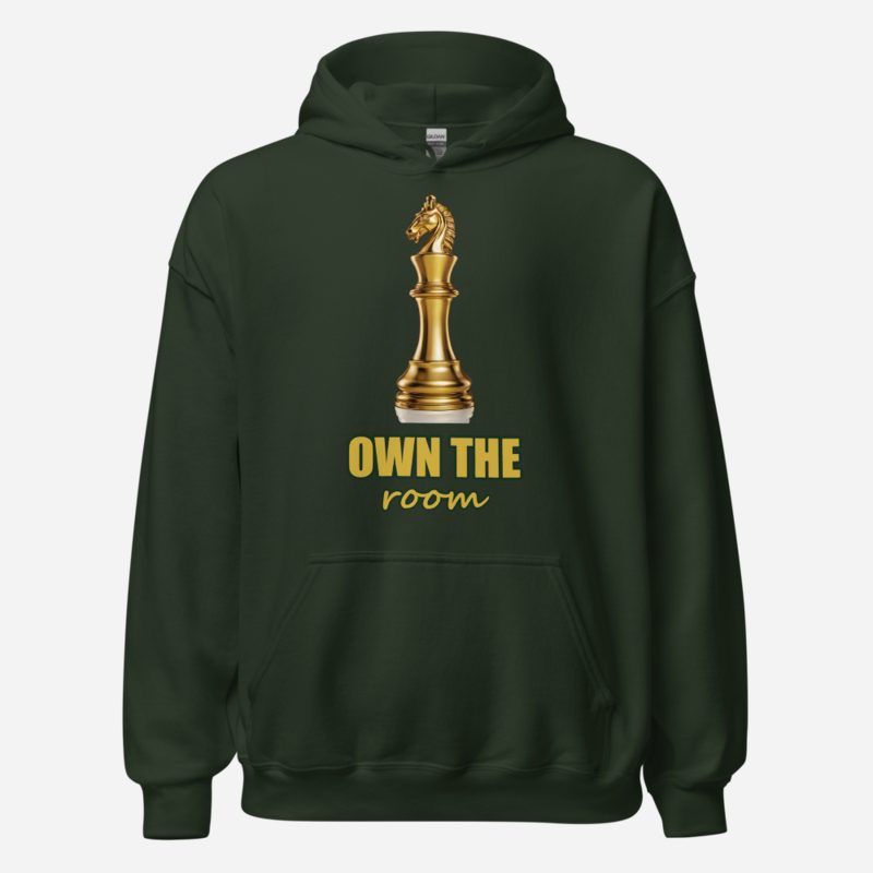 Biggest Bossman Own The Room Chess Knight Hoodie in Forest Green