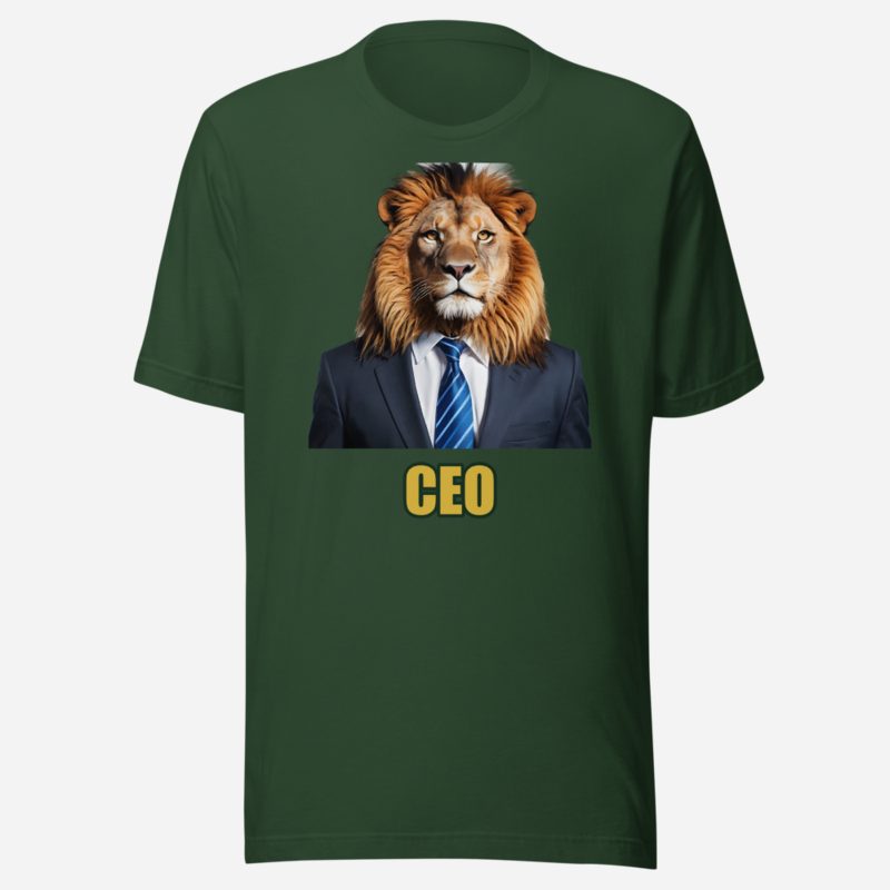 Biggest Bossman Ceo Lion Suit Tee in Forest