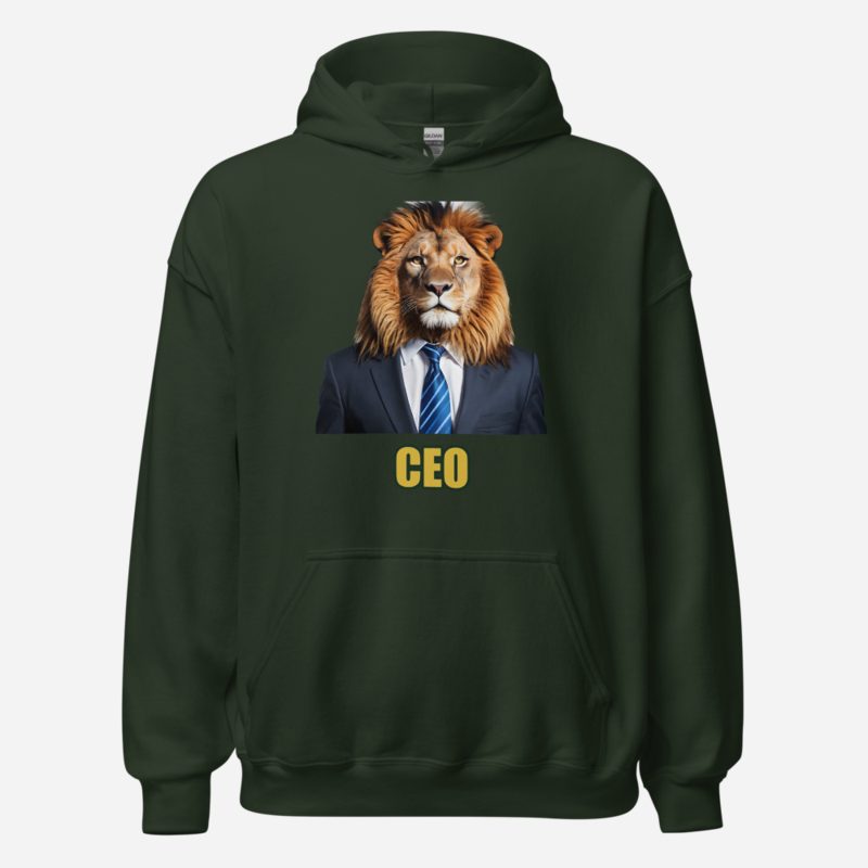 Biggest Bossman Ceo Lion Suit Hoodie in Forest Green