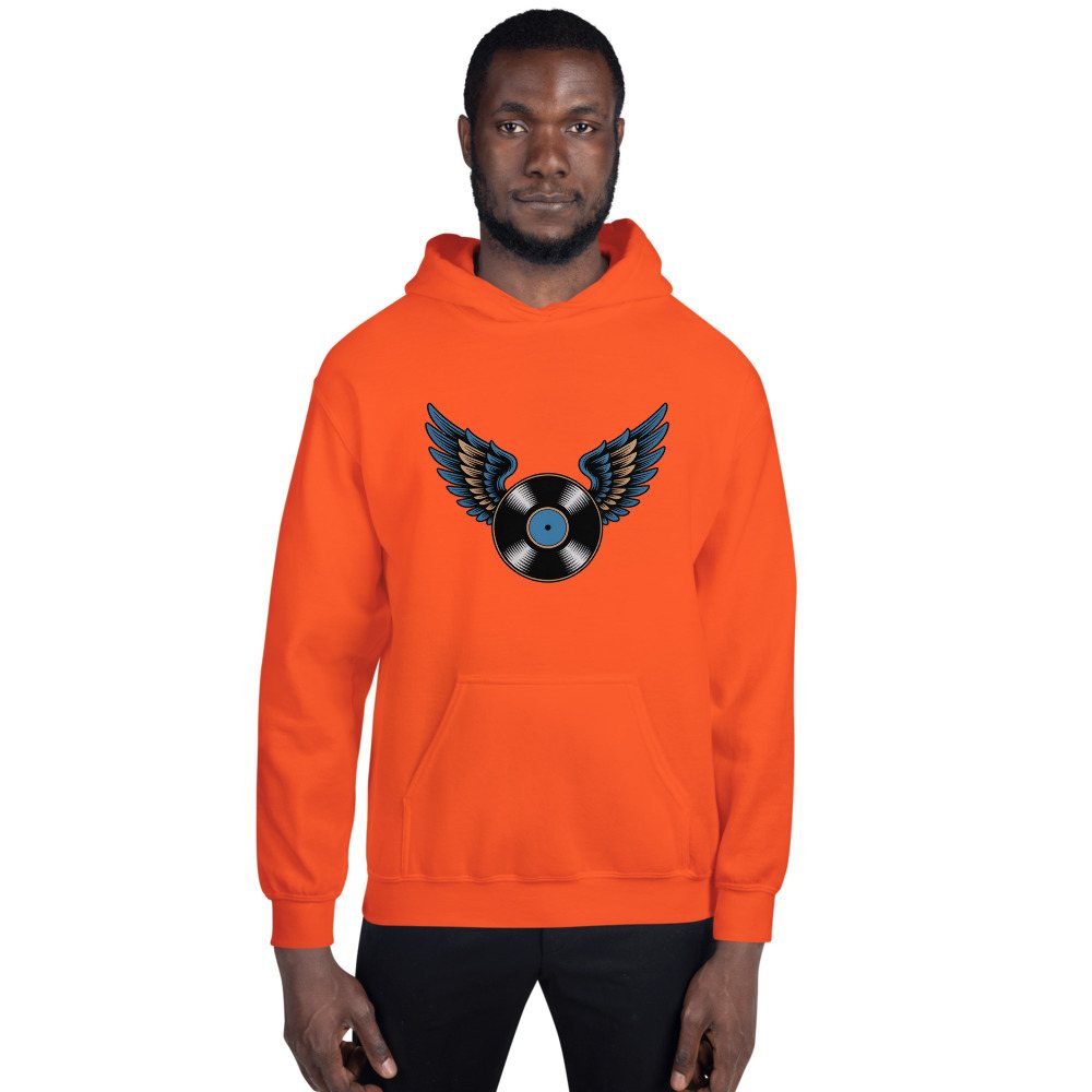 DJ Burna Winged Vinyl Icon Hoodie Front