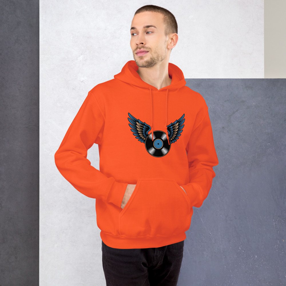 DJ Burna Winged Vinyl Icon Hoodie Front