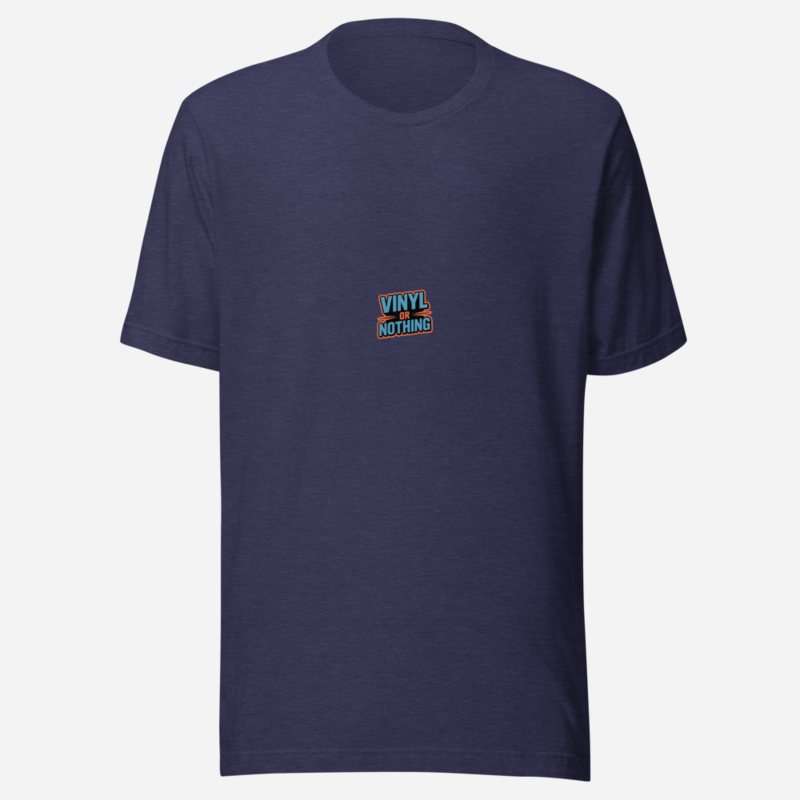 DJ Burna Vinyl Or Nothing Tee Heather Midnight Navy