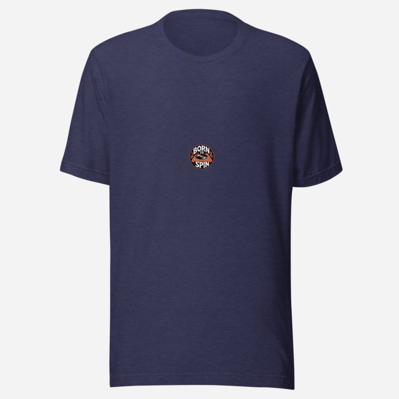 DJ Burna Born To Spin Tee Heather Midnight Navy