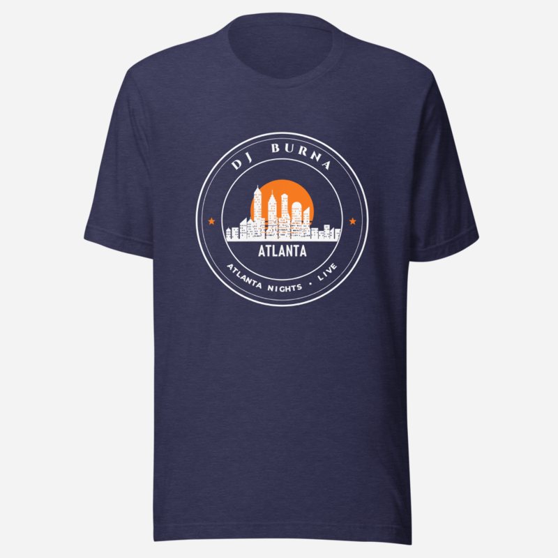DJ Burna Atlanta Nights Crest Tee Heather Midnight Navy