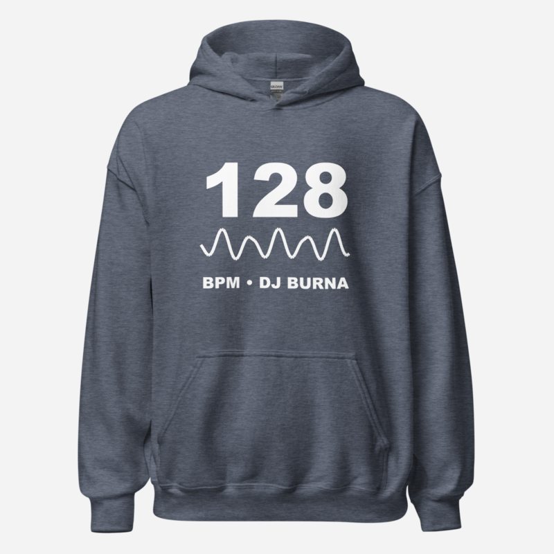 DJ Burna 128 BPM Hoodie Heather Sport Dark Navy