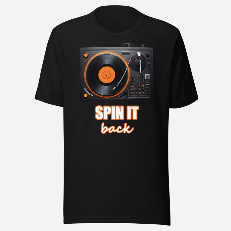 DJ Burna Spin It Back Deck Tee in Black