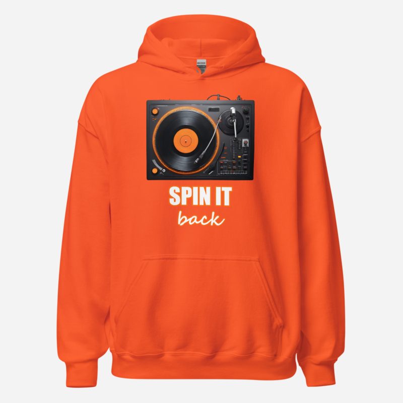 DJ Burna Spin It Back Deck Hoodie in Orange