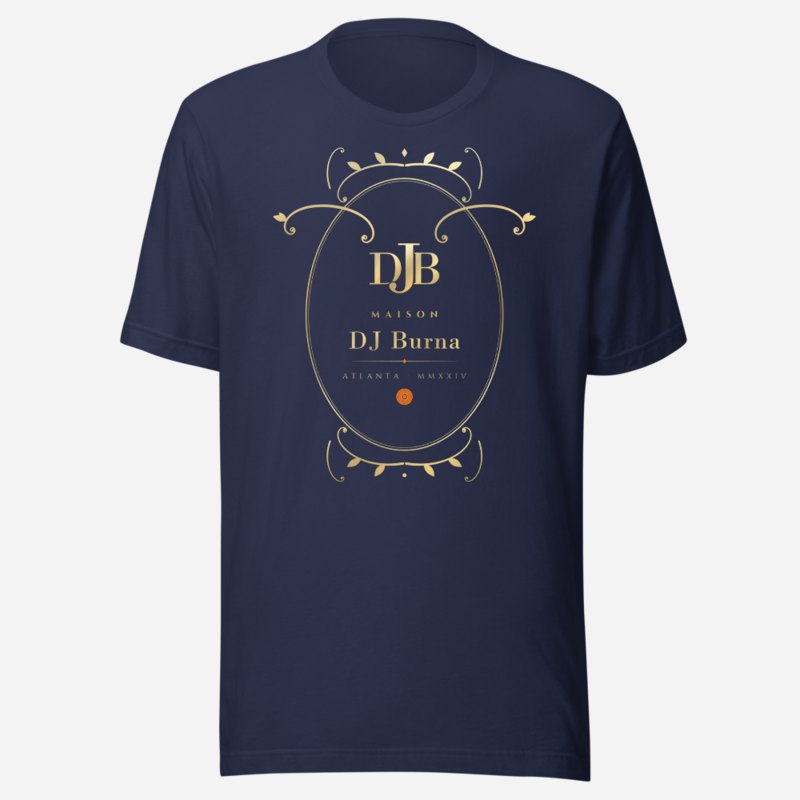 DJ Burna Maison Baroque Cartouche Tee Navy