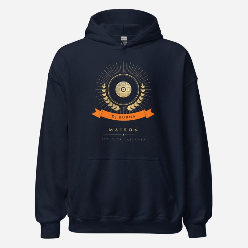 DJ Burna Maison Heraldic Emblem Hoodie Navy