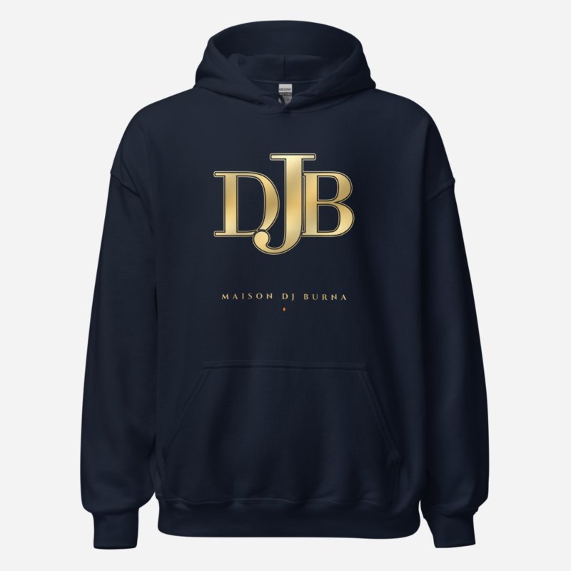 DJ Burna Maison Embroidered Monogram Hoodie Navy