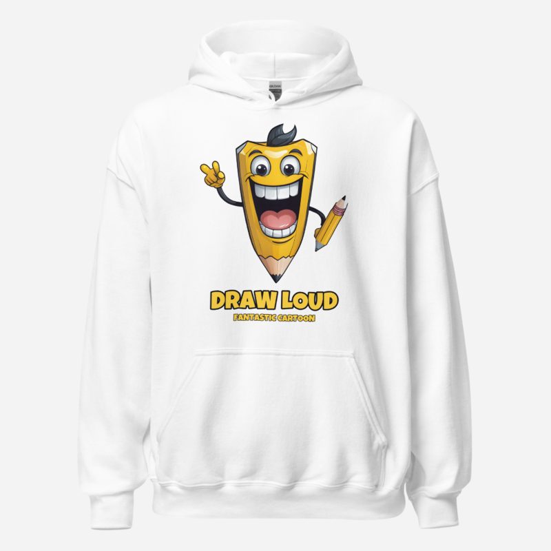 Fantastic Cartoon Draw Loud Hoodie in White