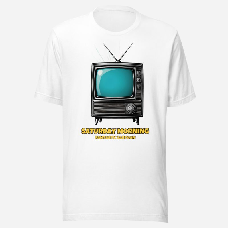 Fantastic Cartoon Saturday Morning Tee in White
