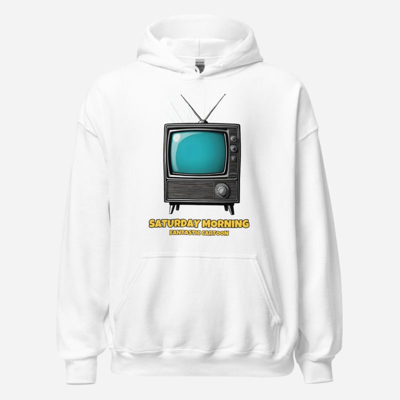 Fantastic Cartoon Saturday Morning Hoodie in White