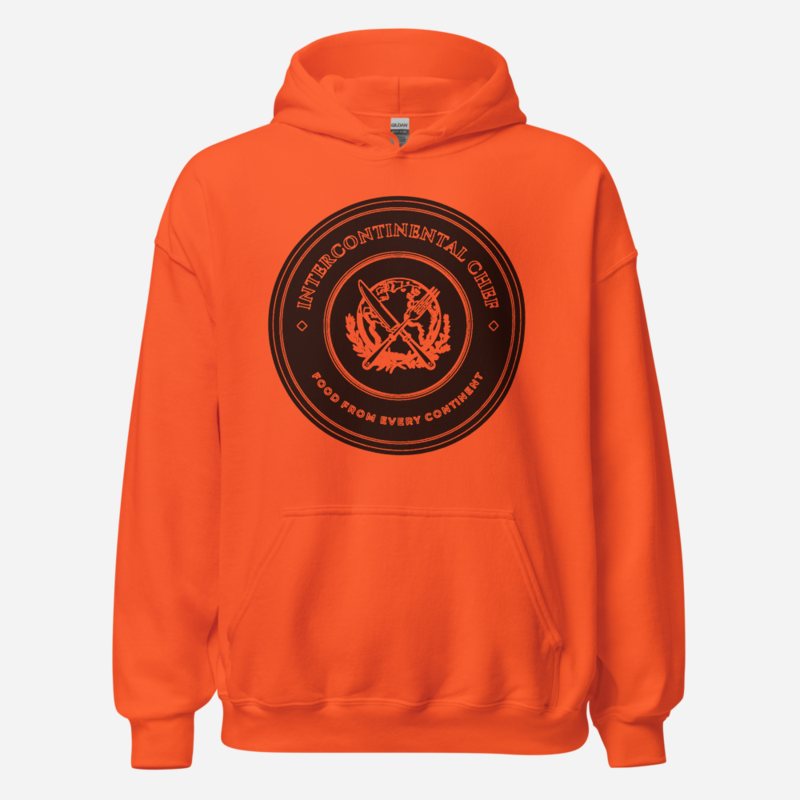 Intercontinental Chef Globe Crest Hoodie in Orange