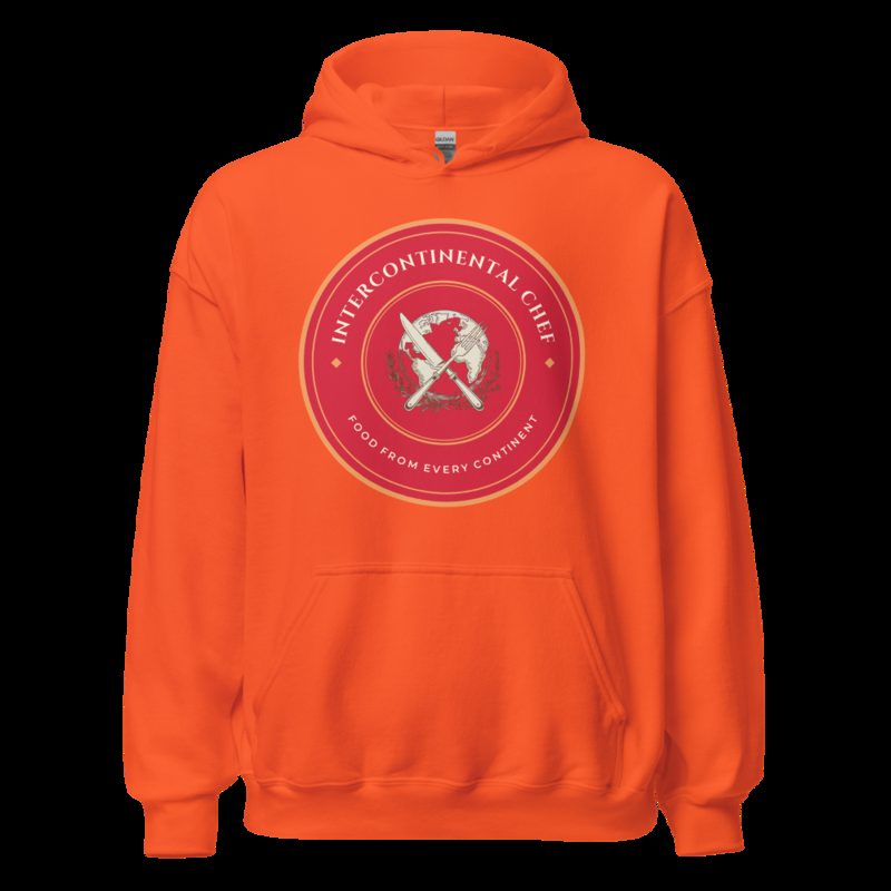 Intercontinental Chef Globe Crest Hoodie Orange
