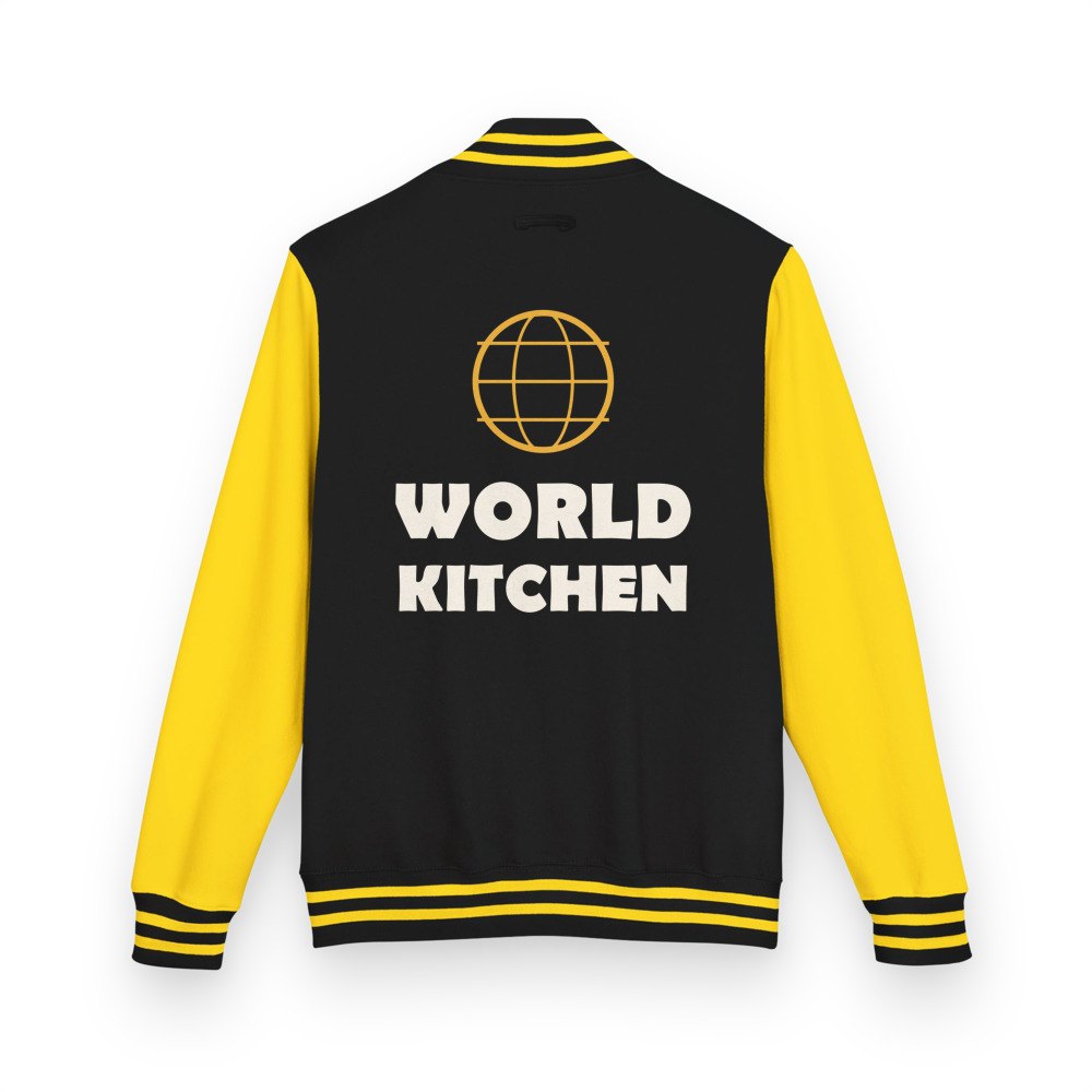 Intercontinental Chef World Kitchen Varsity Jacket in Jet Black/Sun Yellow