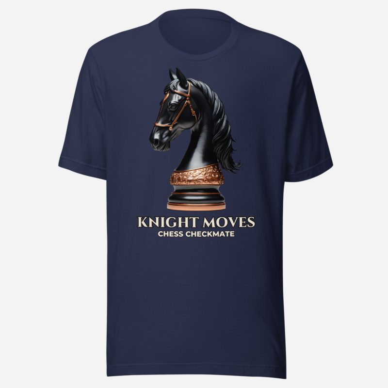 Chess Checkmate Knight Moves Tee Navy