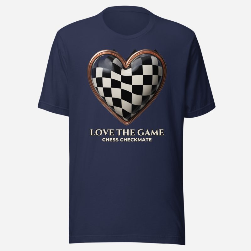 Chess Checkmate Love The Game Tee Navy