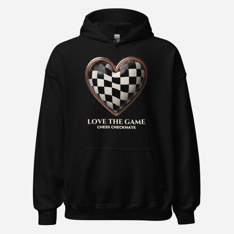Chess Checkmate Love The Game Hoodie in Black