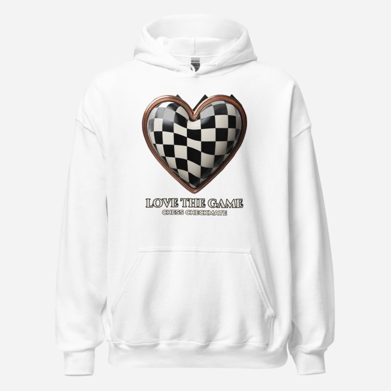 Chess Checkmate Love The Game Hoodie in White