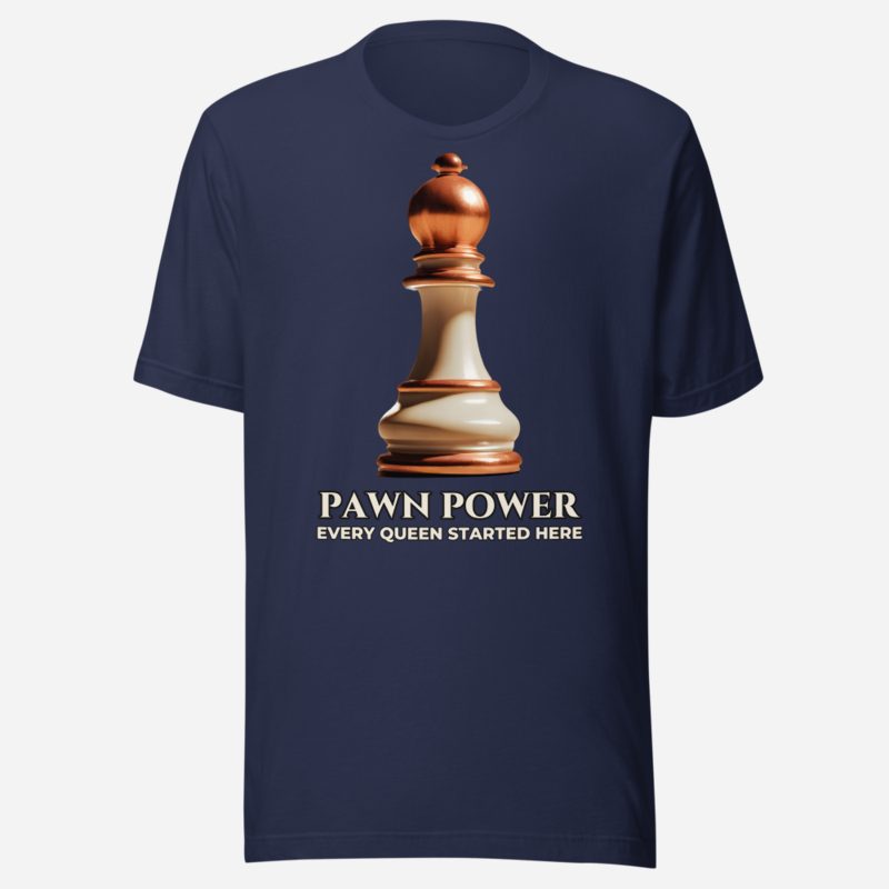 Chess Checkmate Pawn Power Tee Navy