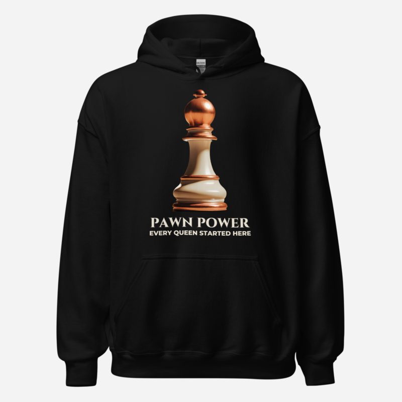 Chess Checkmate Pawn Power Hoodie in Black