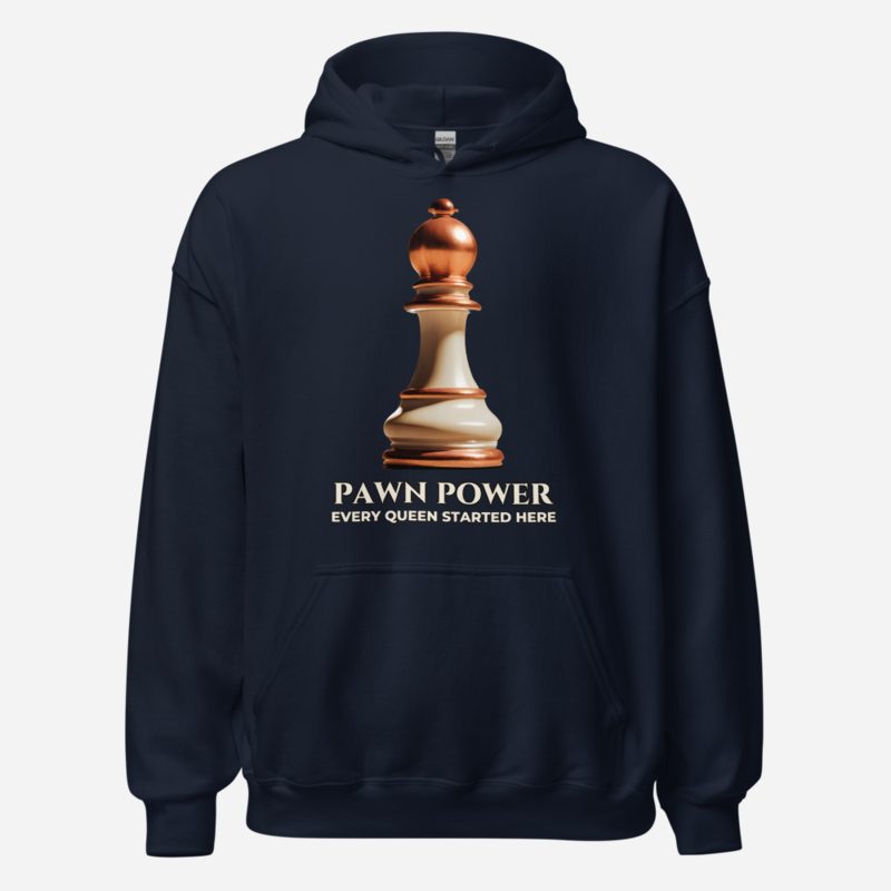Chess Checkmate Pawn Power Hoodie Navy
