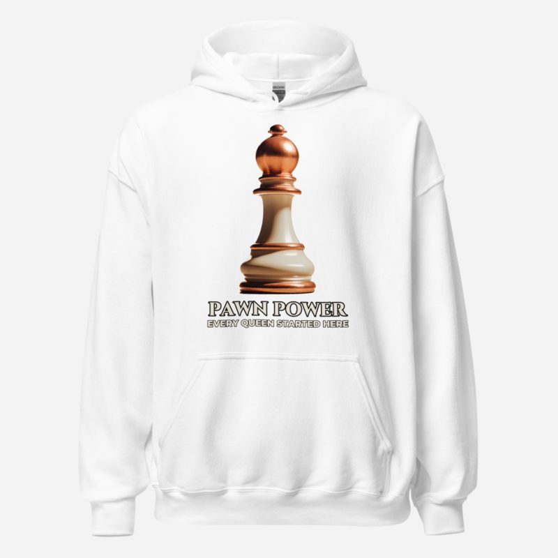Chess Checkmate Pawn Power Hoodie in White