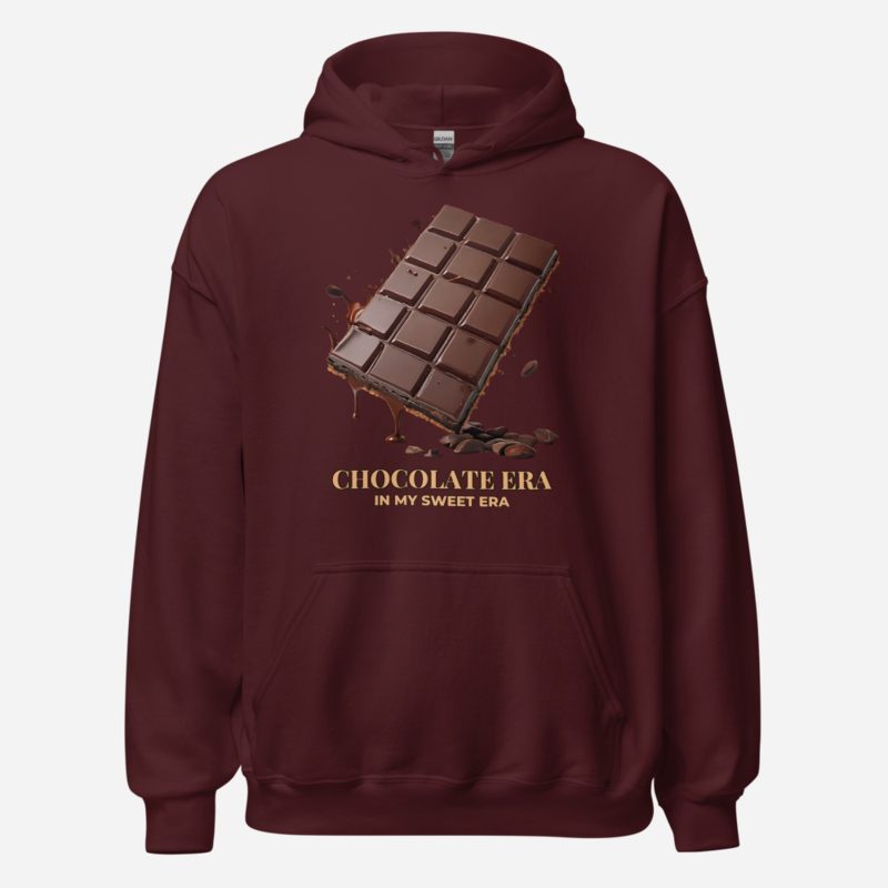 Chocolate Era Broken Bar Hoodie in Maroon