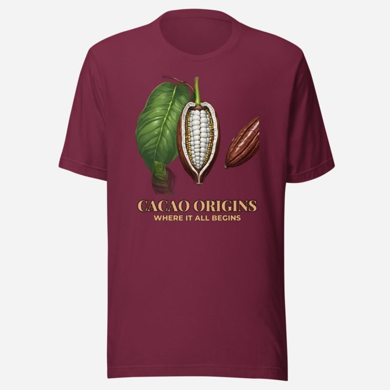 Chocolate Era Cacao Origins Tee Maroon