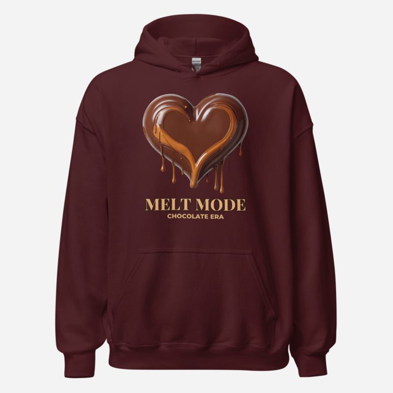 Chocolate Era Melt Mode Hoodie in Maroon