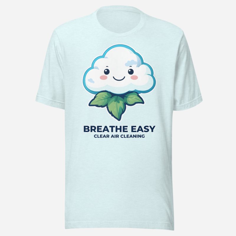 Clear Air Cleaning Breathe Easy Tee in Heather Ice Blue