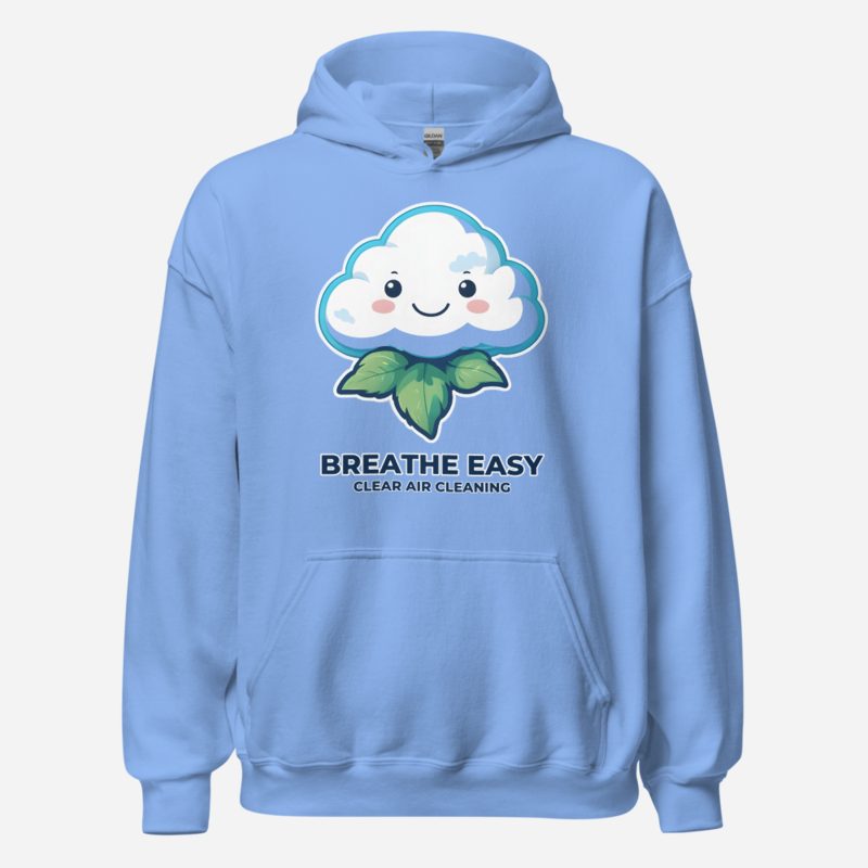 Clear Air Cleaning Breathe Easy Hoodie Carolina Blue
